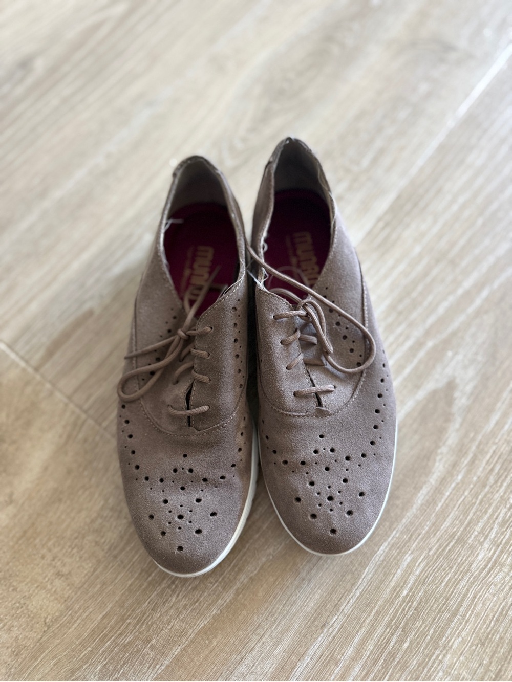 Munro Taupe Suede Lace-Up Sneakers